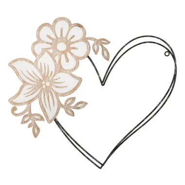 PANEL Z ŻELAZA I DREWNA HEART 50X2X45 cm MIN 2